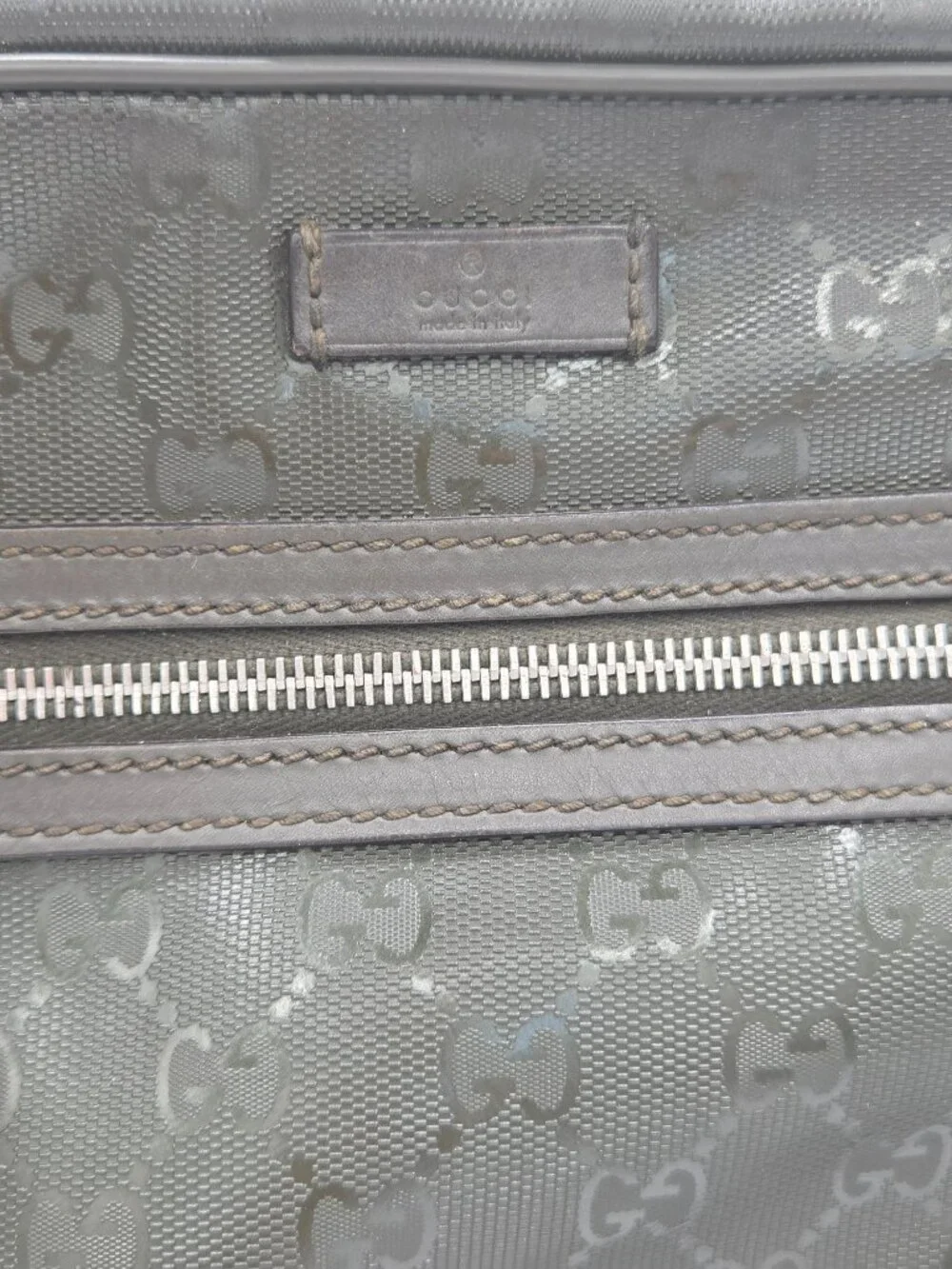 Gucci GG Imprime Medium Messenger Bag | Olive Green Monogram | Authentic